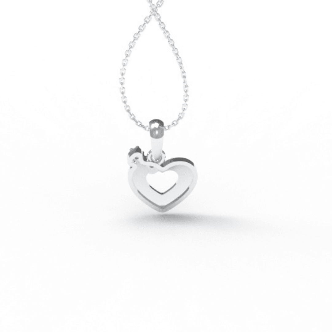 925 Sterling Silver Sparkling Heart Kid's Pendant - Auory