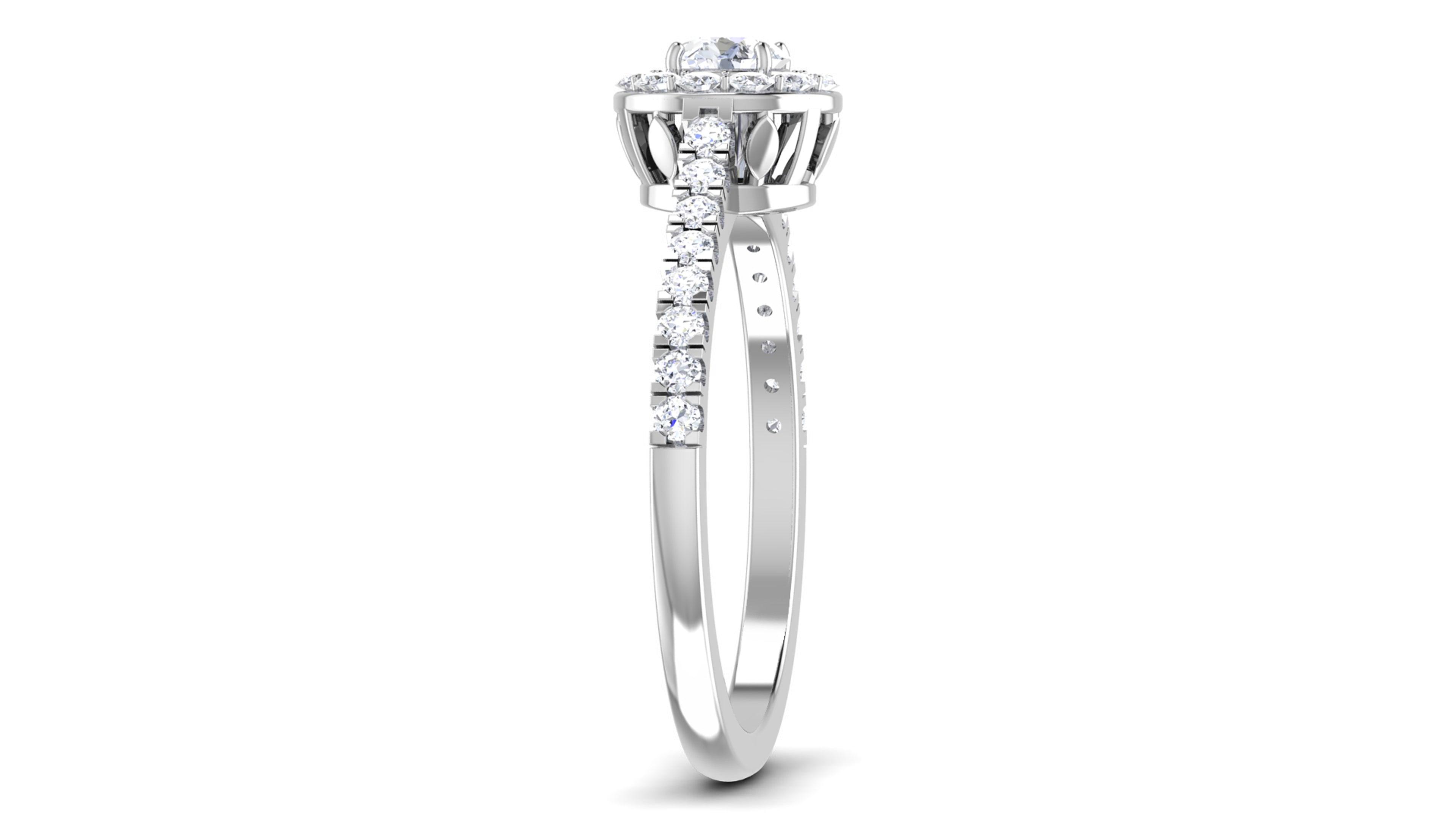 925 Sterling Silver Sparkling Solitaire Bridal Ring AUS-281 - Auory