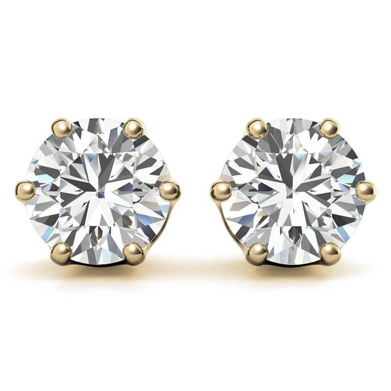 925 Sterling Silver Timeless Solitaire Earring AUS-561 - Auory