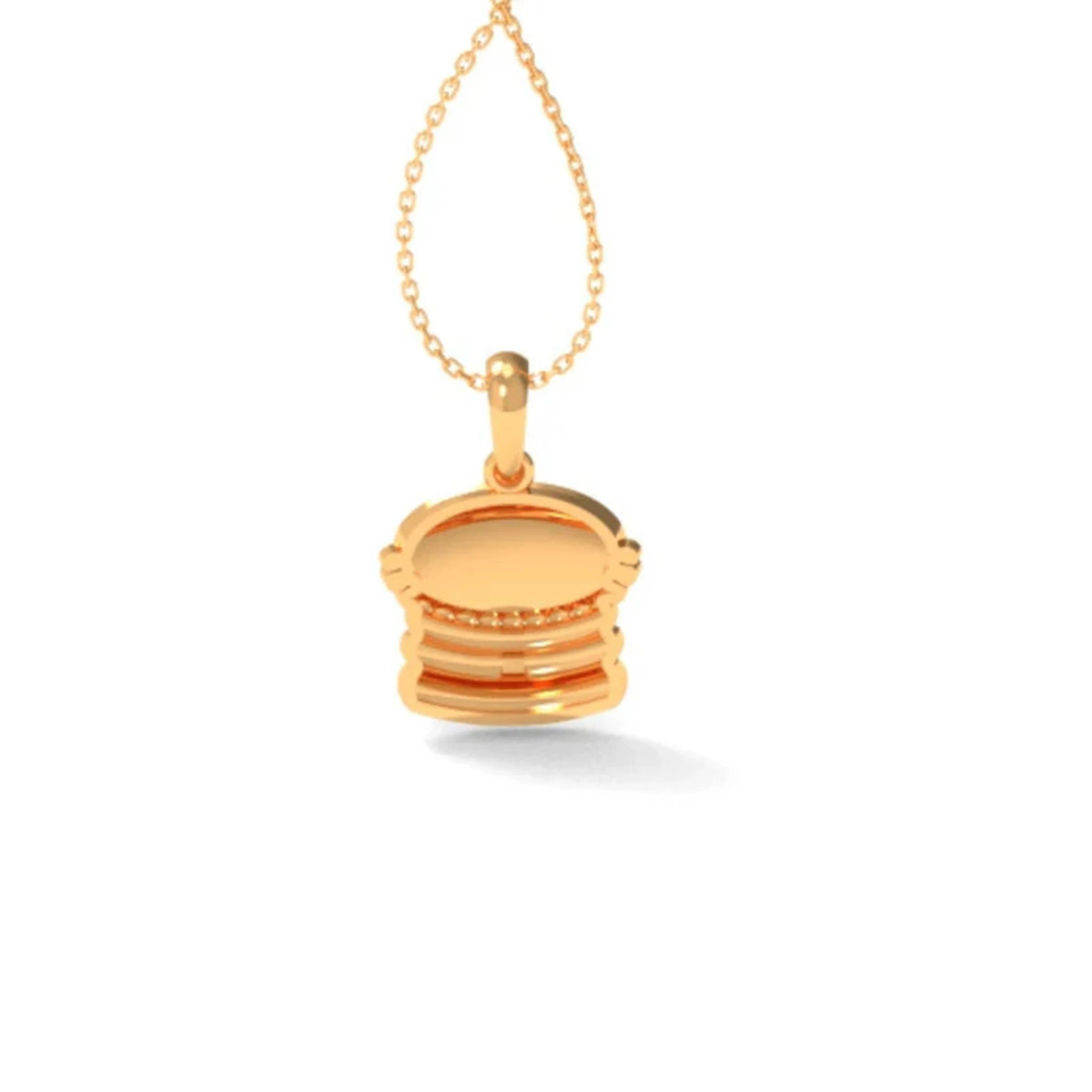 Quirky Yellow & Pink Enamel Silver Yellow Gold Macaron Pendant For Kids