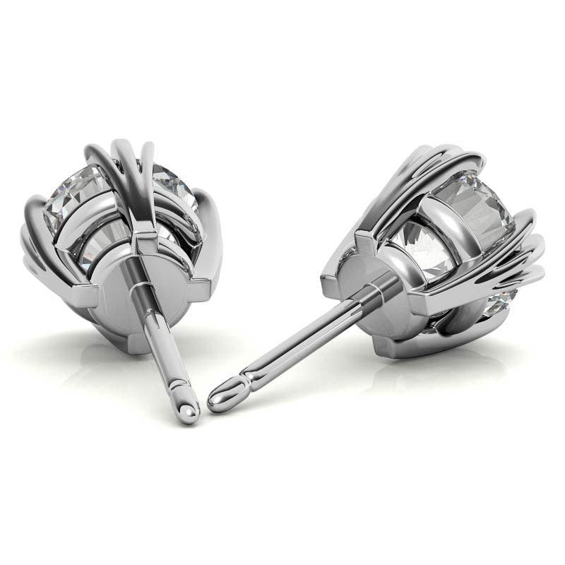 925 Sterling Silver Understated Luxury: Solitaire Platinum Earring - Auory