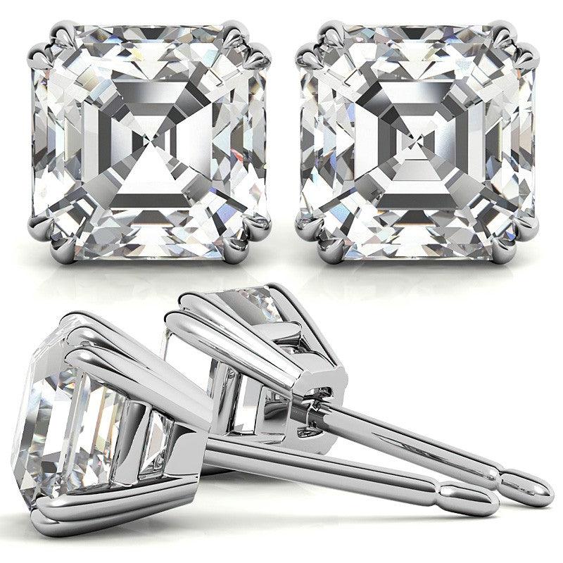 925 Sterling Silver Unmatched Elegance: Solitaire Princess-Cut Earring - Auory