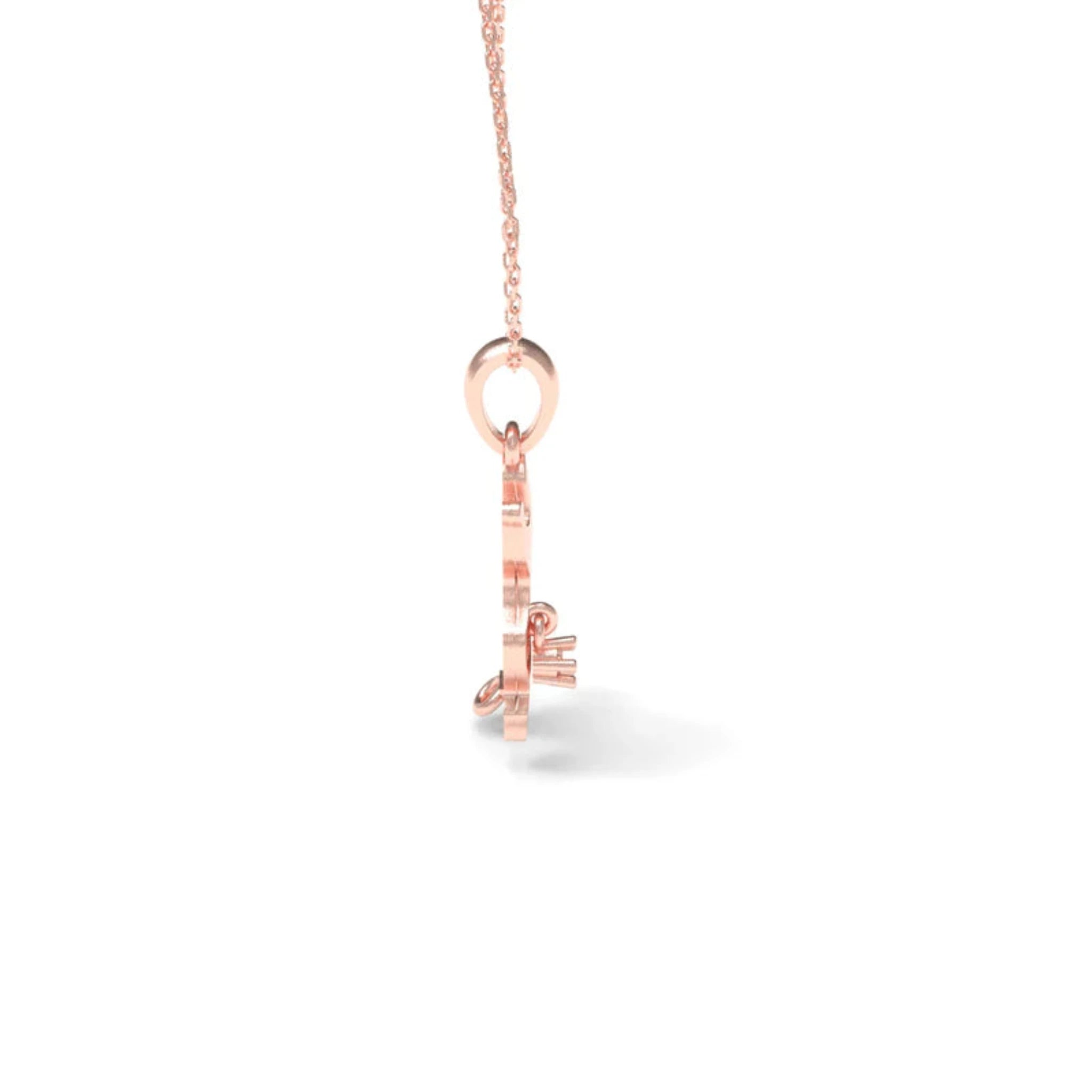 Playful Outline Silver Rose Gold Wagging Tail Pendant For Kids