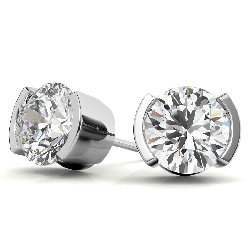 925 Sterling Silver Whispers Solitaire Earring AUS-557 - Auory