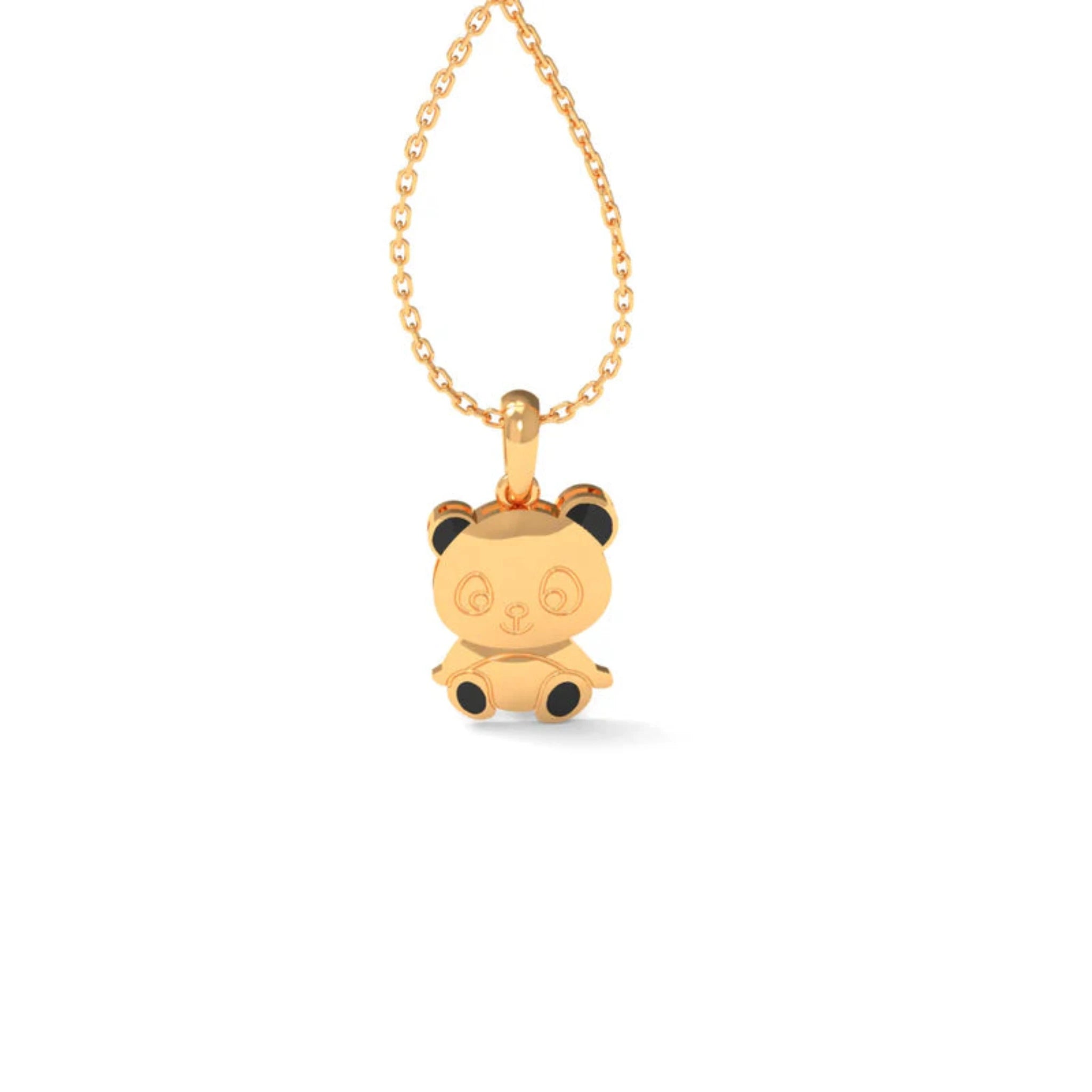 Petite Animal Charm Silver Yellow Gold Adorable Bear Buddy Pendant for Kids