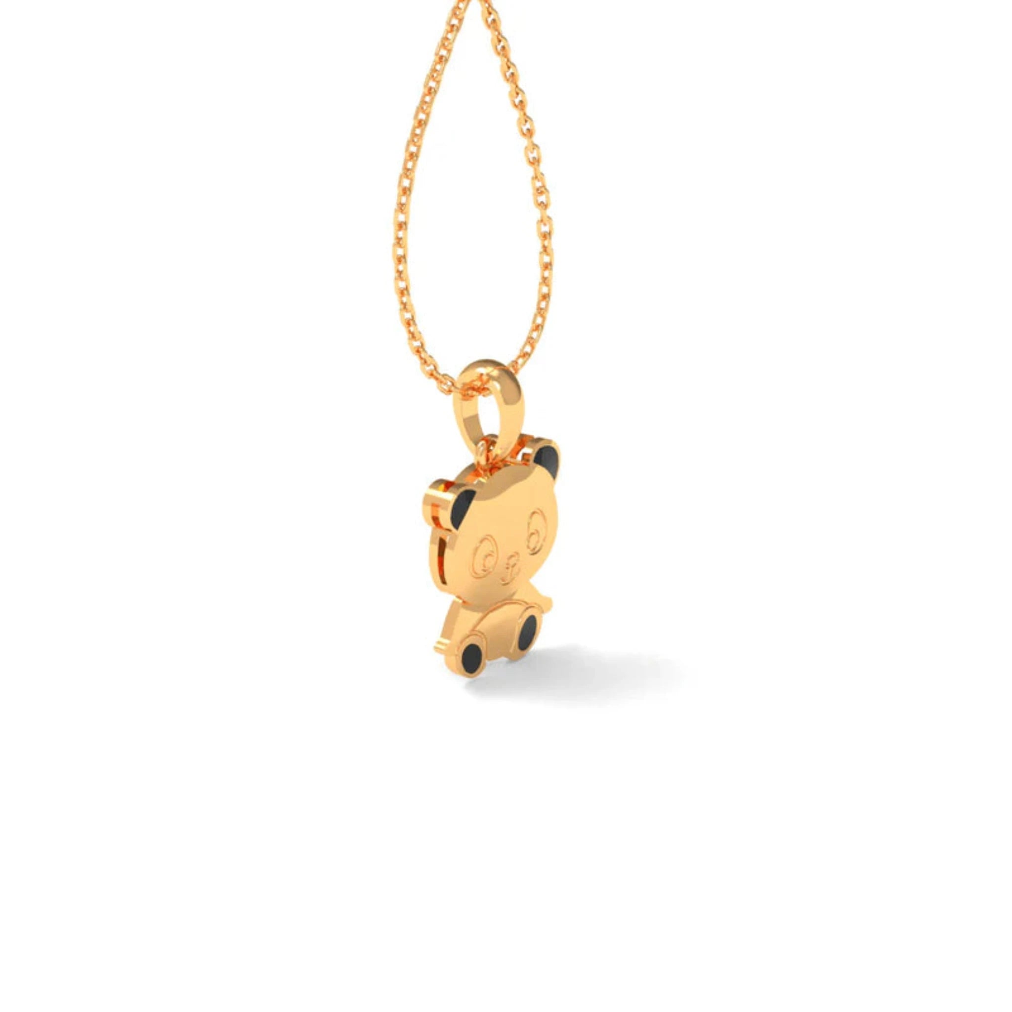 Petite Animal Charm Silver Yellow Gold Adorable Bear Buddy Pendant for Kids