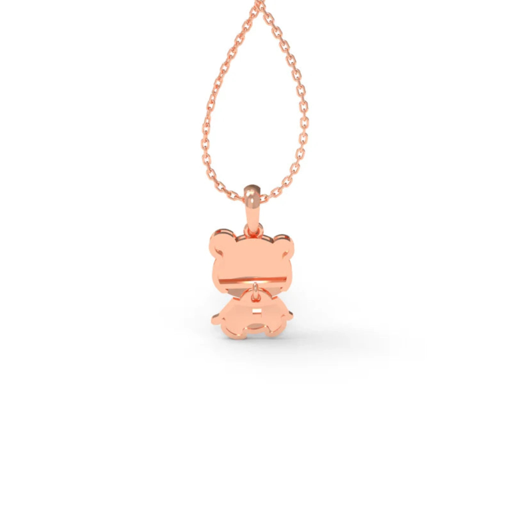 Black Enamel Silver Rose Gold Friendly Panda Bear Pendant for Kids