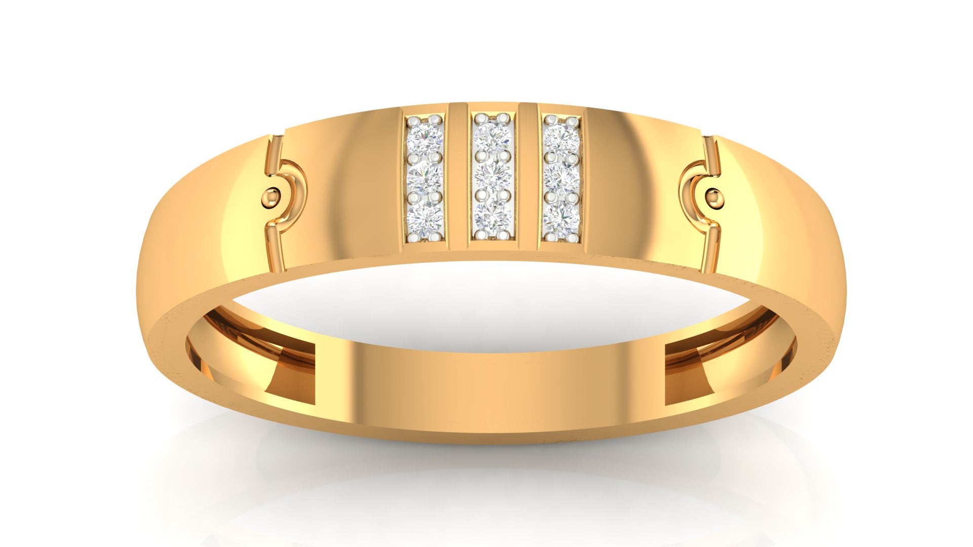 Adjustable Silver Yellow Gold Classic Triple-Layered Band For Couple