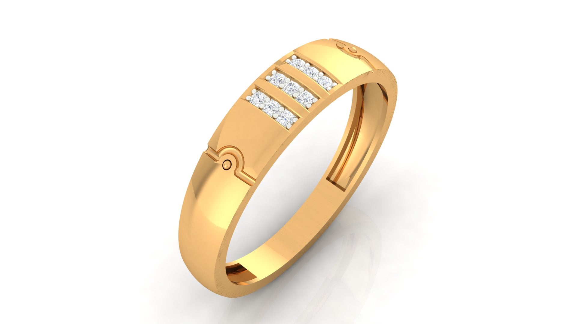 Adjustable Silver Yellow Gold Classic Triple-Layered Band For Couple