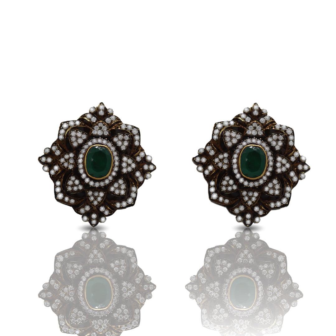 Emerald Floral Green Earring For Women