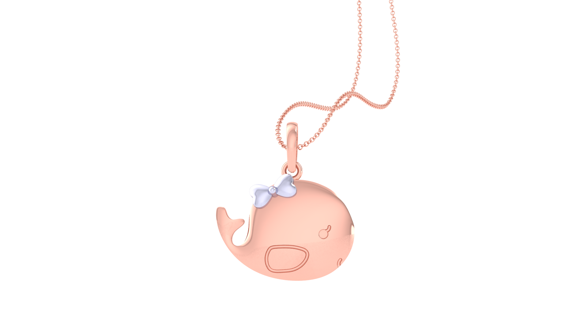 Cute Whale Rose Gold Silver Sea-Inspired Pendant For Kids