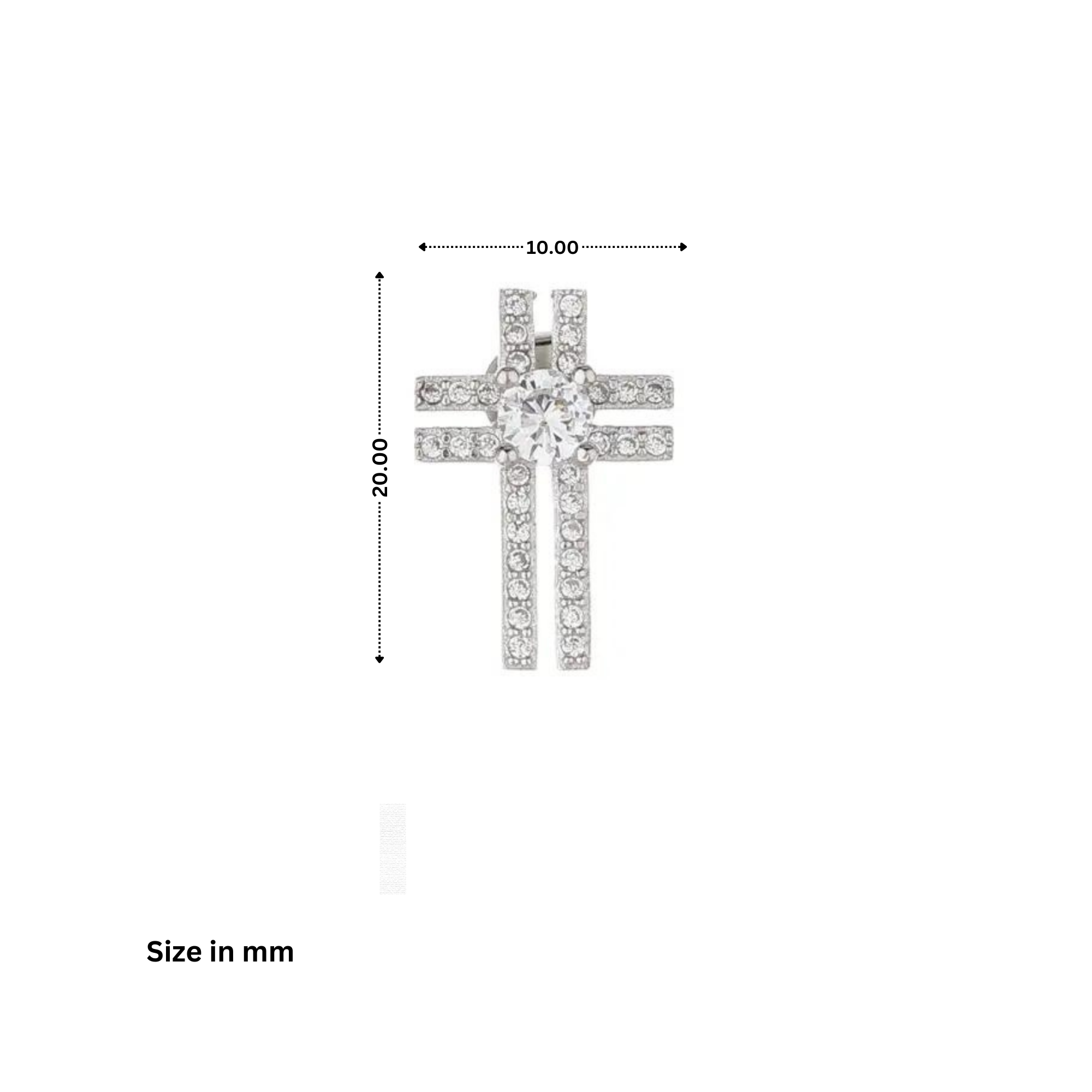 Silver Glamorous Geometric Cross Bar Dangling White Gold Earring For Woman