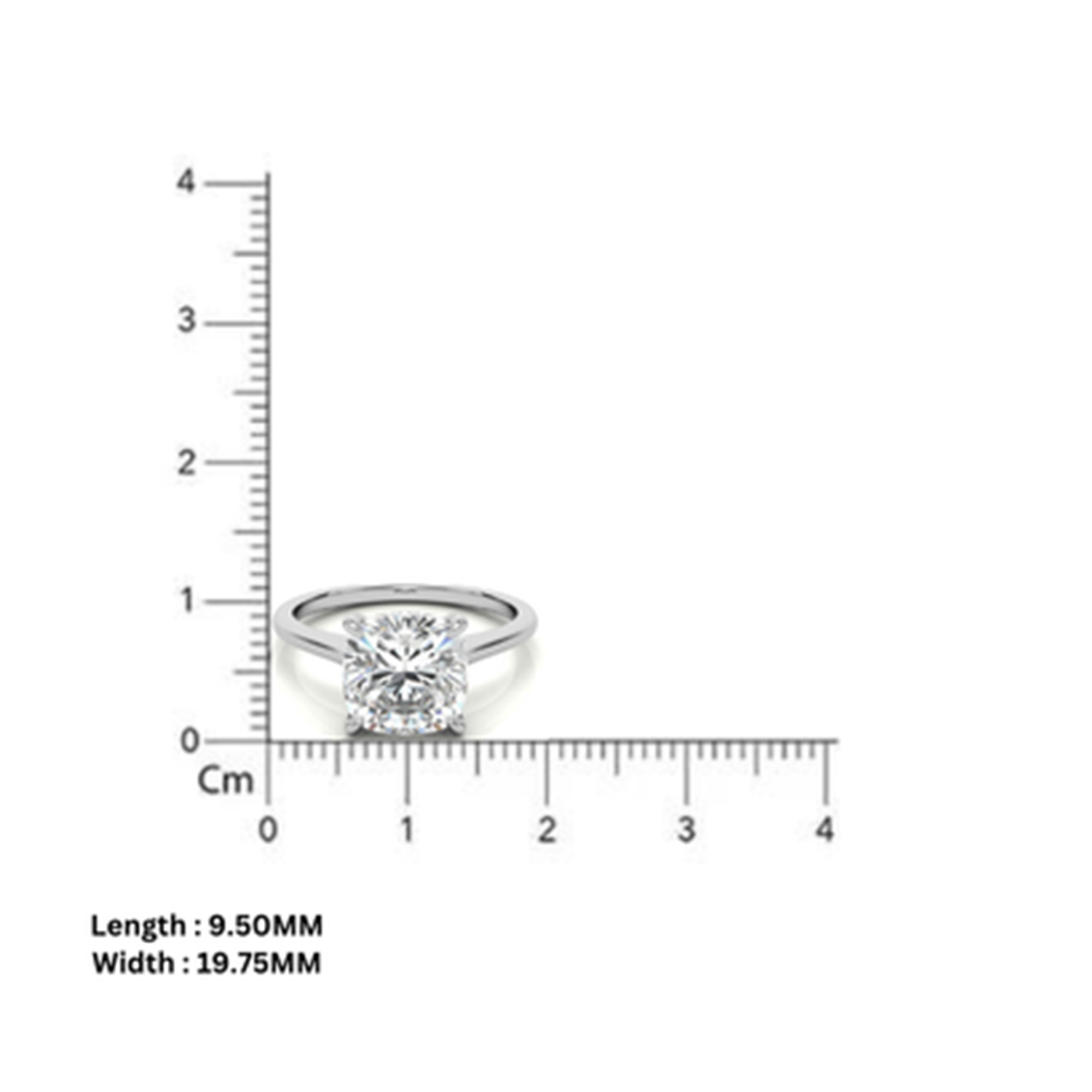 Sterling Silver Radiant Adjustable Elongated Cushion Cut White Gold Solitaire Ring For Women