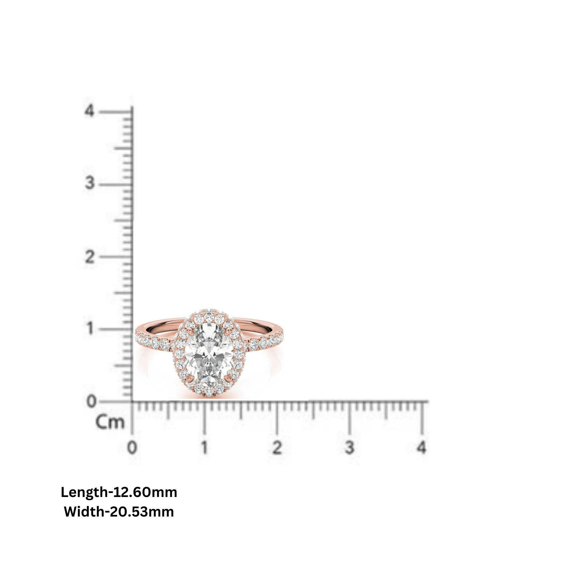 Elegant Halo 925 Sterling Silver Adjustable Oval-Cut Pave Rose Gold Engagement Ring For Women