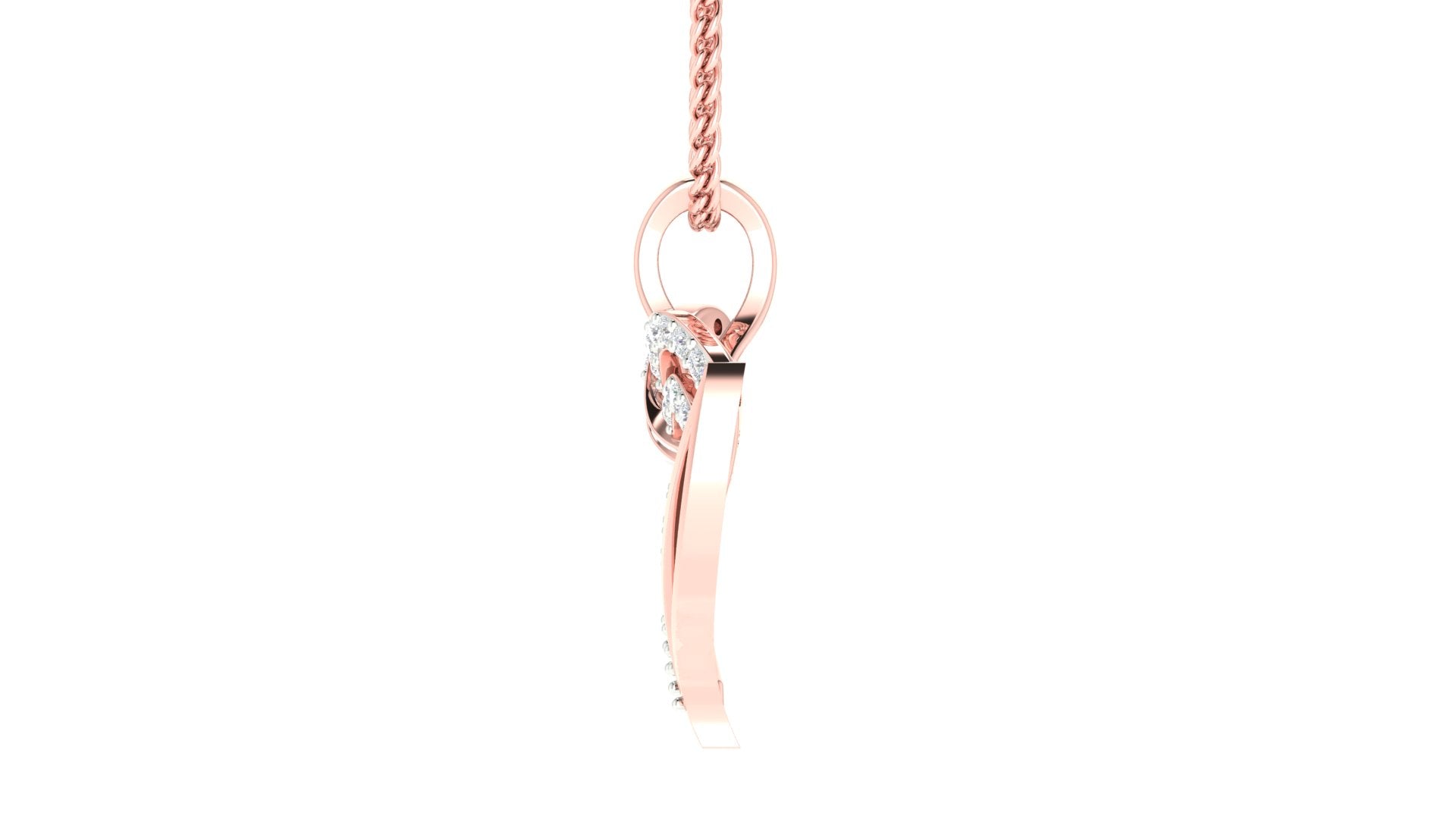 Silver Brilliant Adjustable Twinned Heart Rose Gold Pendant For Women