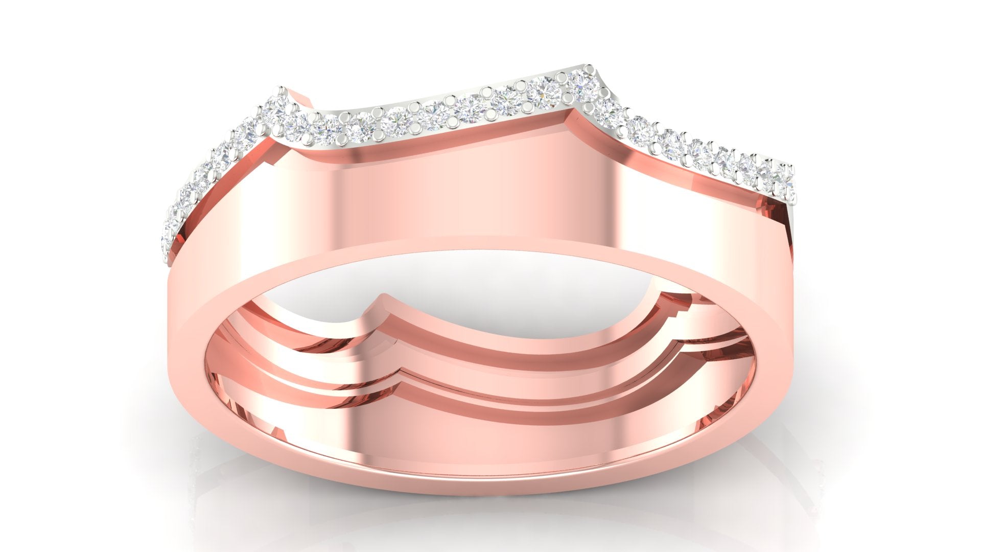 Crown Rose Gold Silver Adjustable Elegant Band For Couple