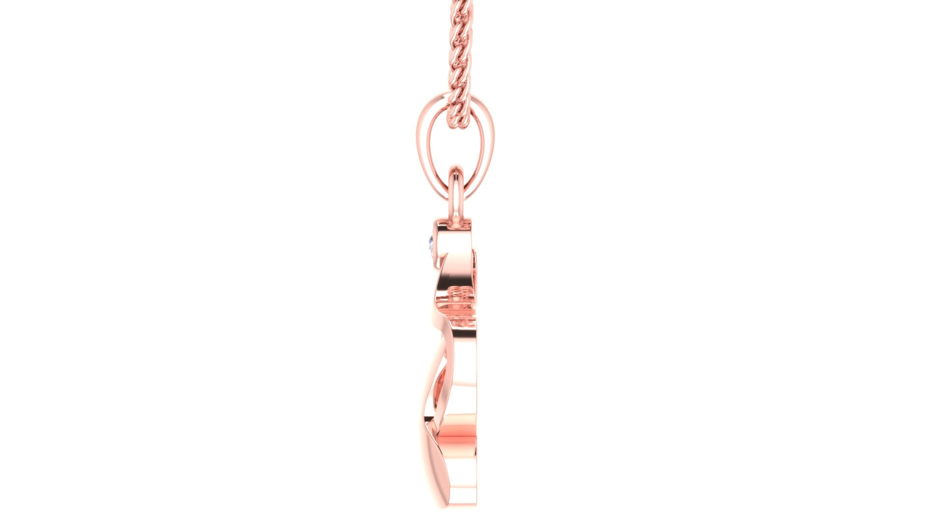 Silver Twisted Adjustable Heart Rose Gold Pendant For Women