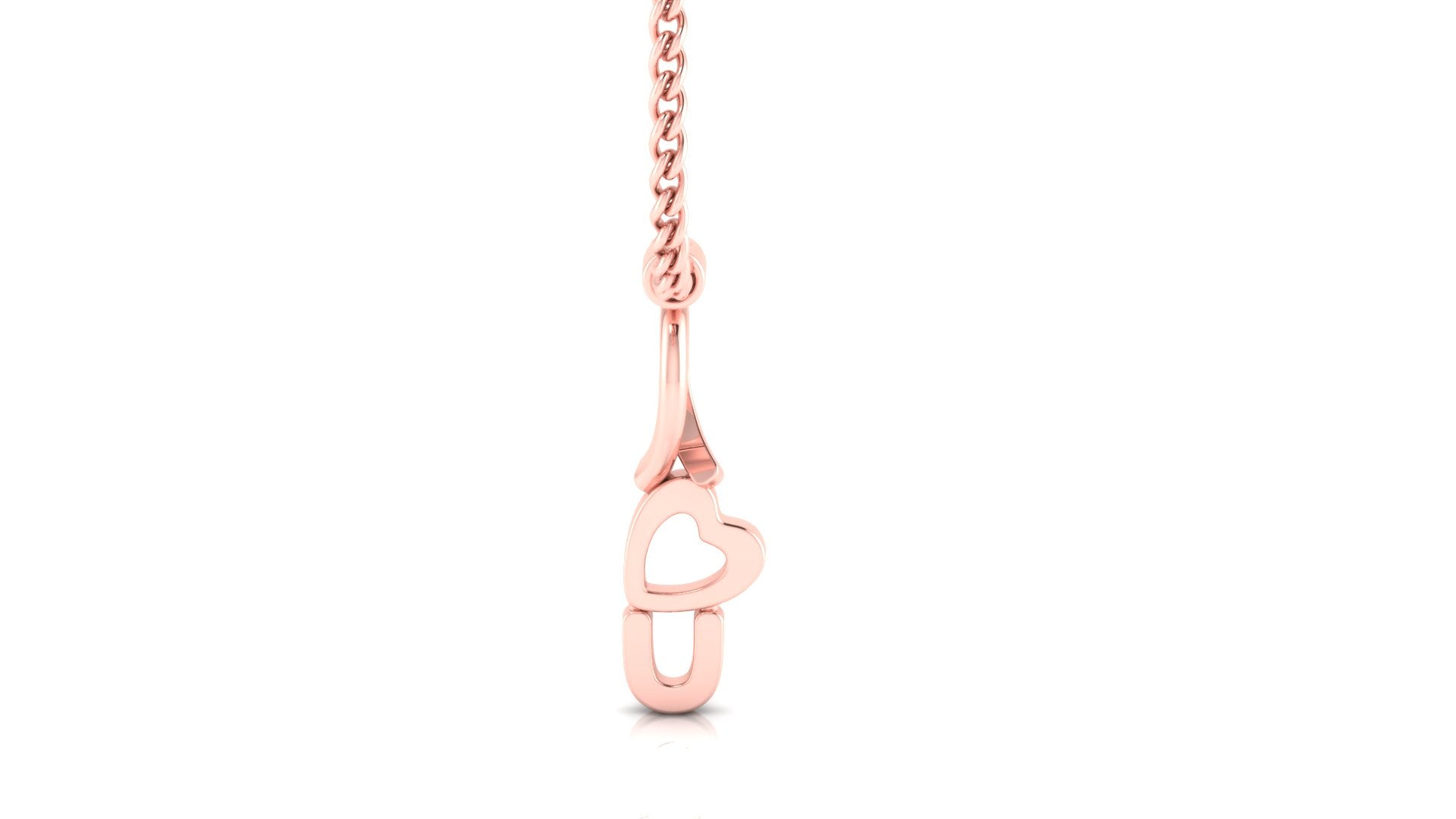 Silver Charming Adjustable Love U Rose Gold Pendant For Women