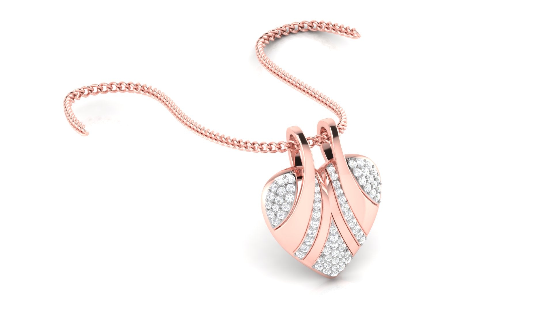 Silver luxurious Adjustable Heart Rose Gold Pendant For Women