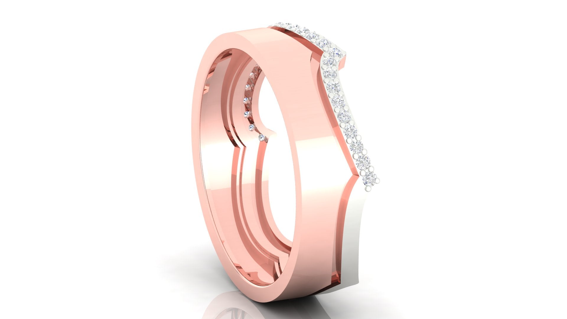 Crown Rose Gold Silver Adjustable Elegant Band For Couple