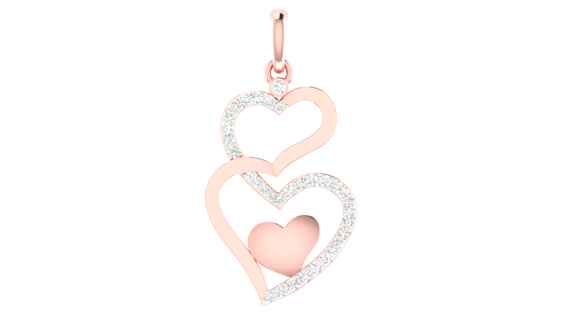 Silver Elegant Adjustable Heart Layer Rose Gold Pendant For Women