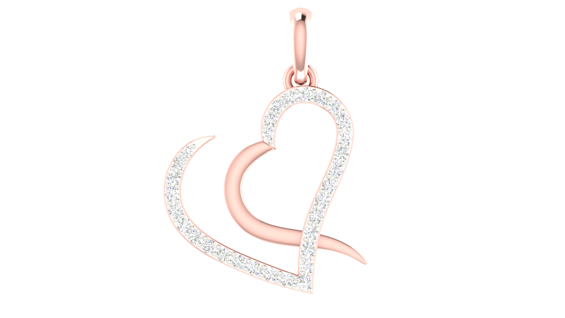 Silver Enchanting Adjustable Open-Heart Rose Gold Pendant For Women