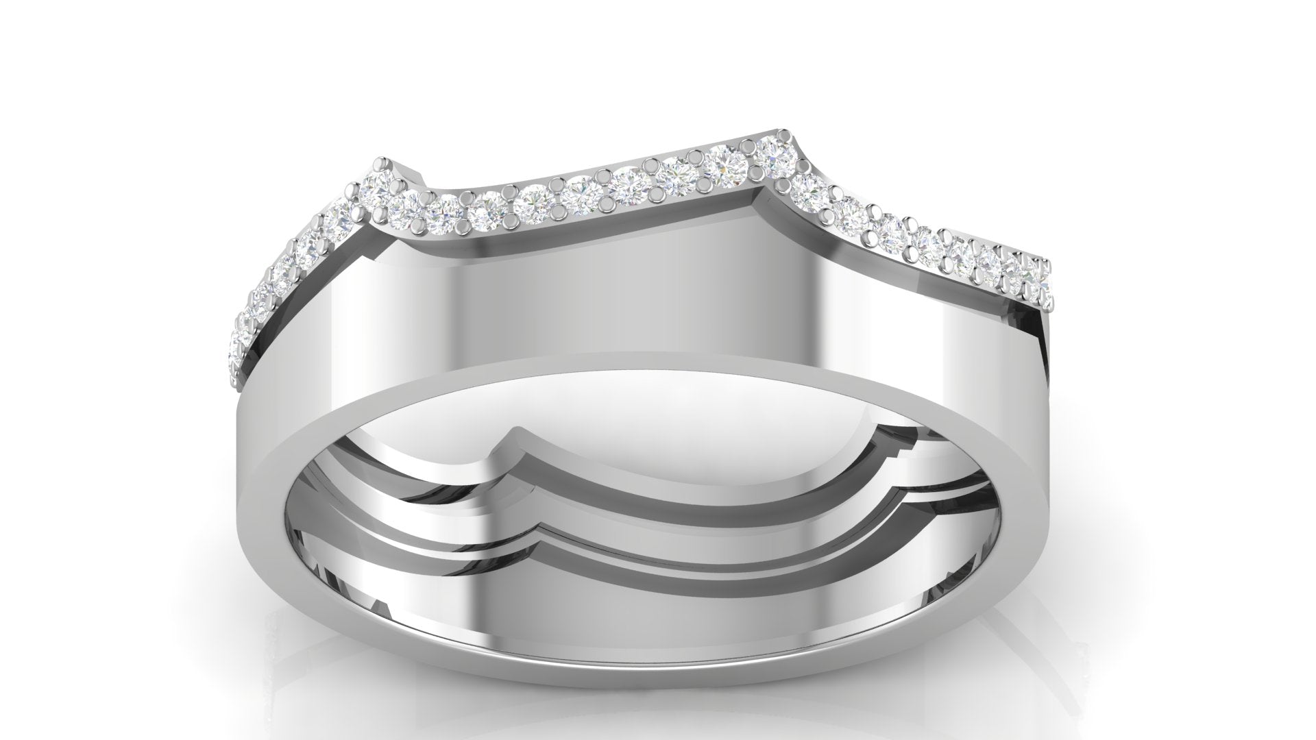 Crown White Gold Silver Adjustable Elegant Band For Couple