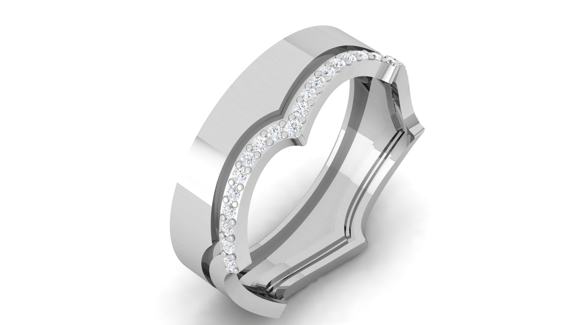 Crown White Gold Silver Adjustable Elegant Band For Couple