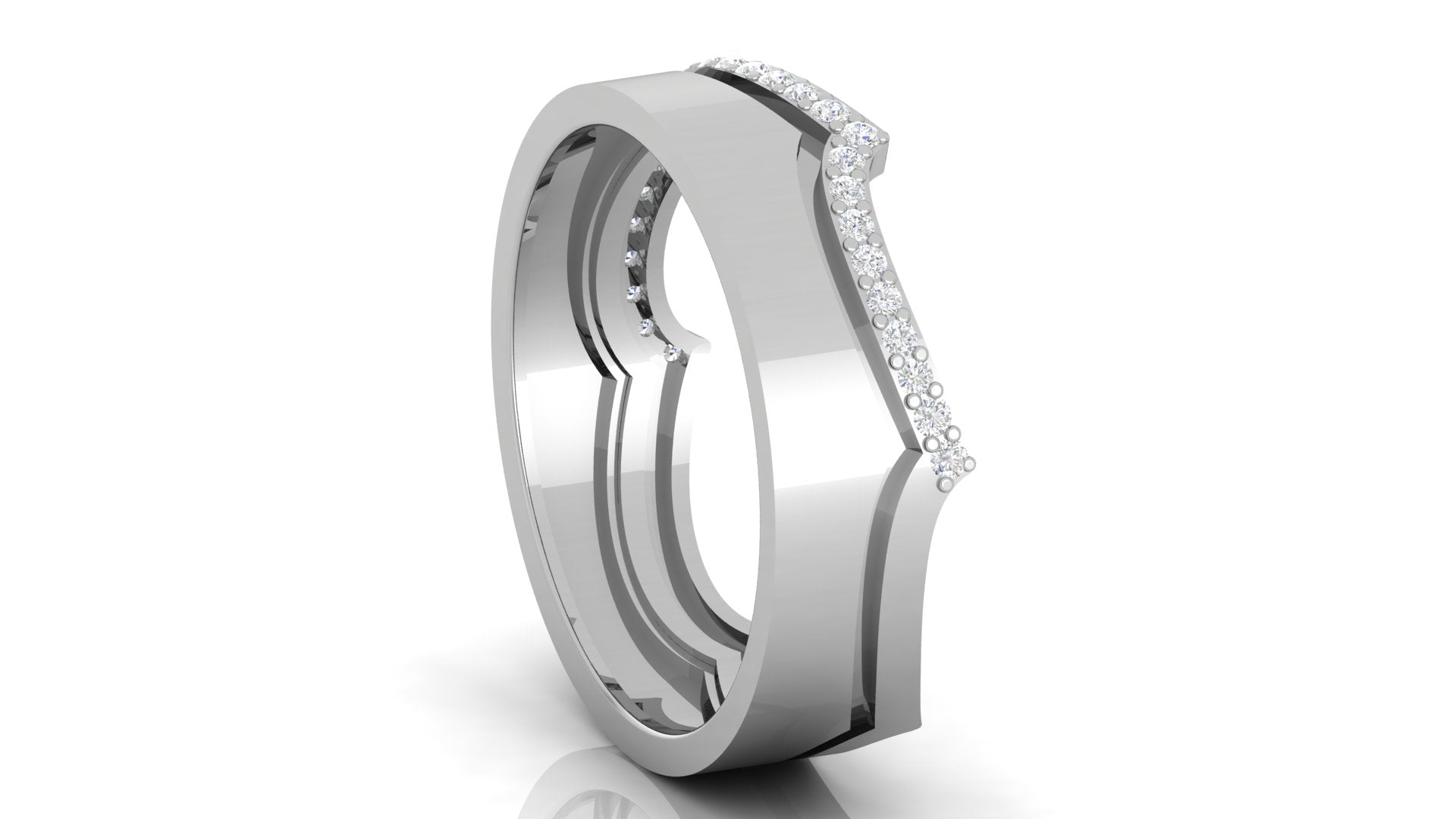 Crown White Gold Silver Adjustable Elegant Band For Couple