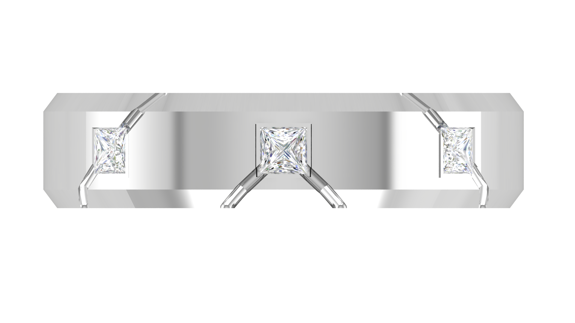 Adjustable Silver White Gold Charming Triple-Diamond Band For Couple