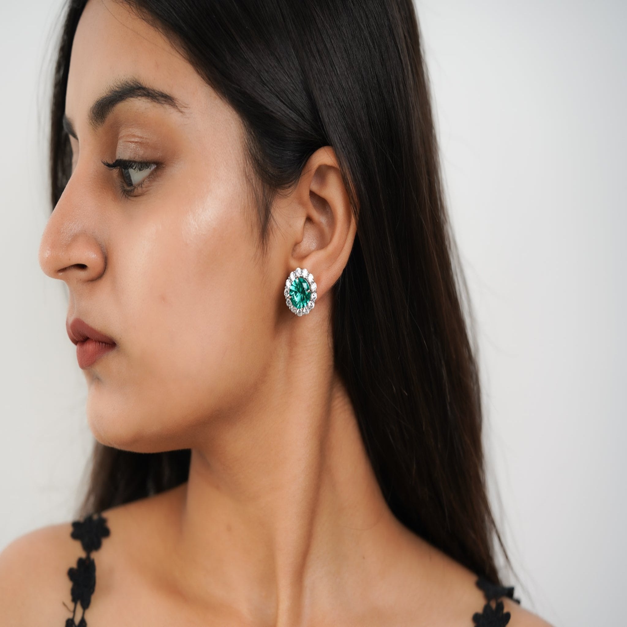 Aqua Spark Stud Earrings