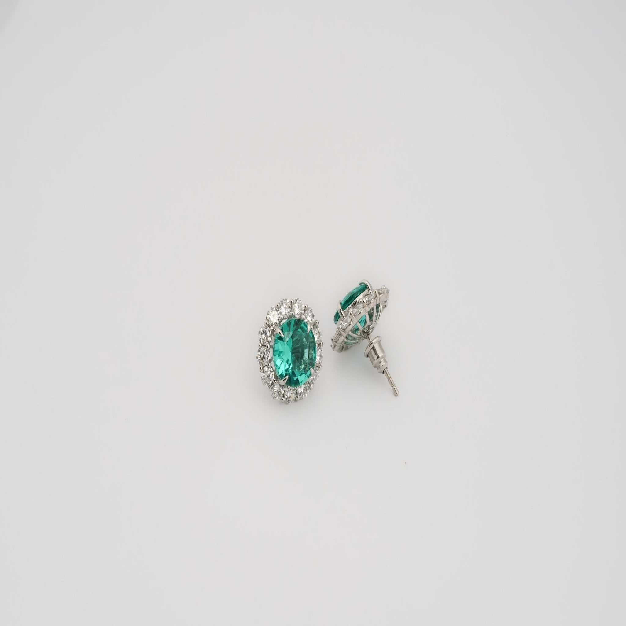 Aqua Spark Stud Earrings