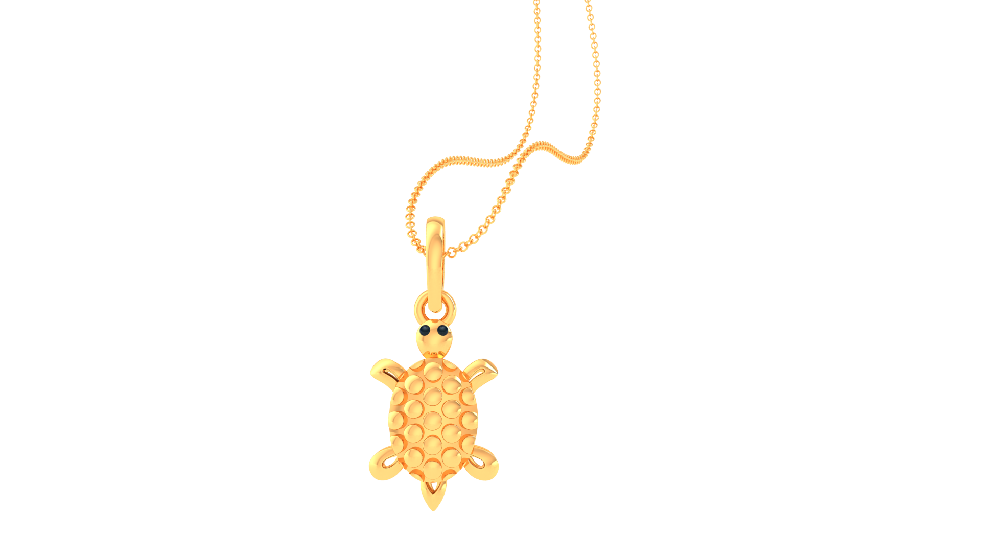 Silver Animal-Themed Inspired Turtle Figure Yellow Gold Pendant For Kids