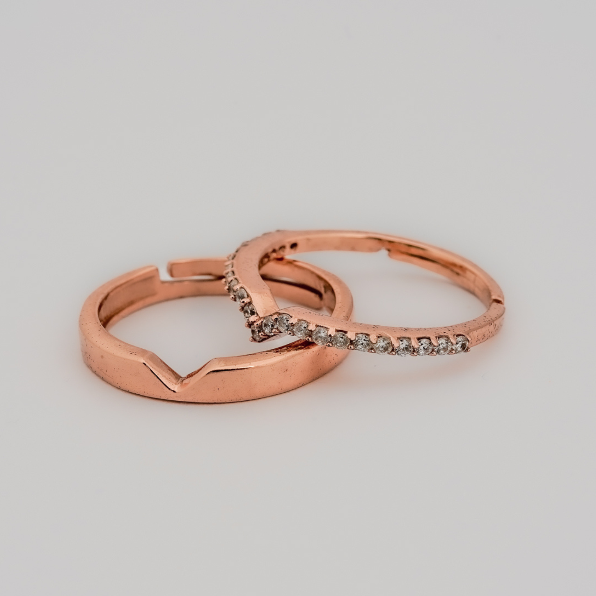 Rose Gold Soulmate Couple Bands