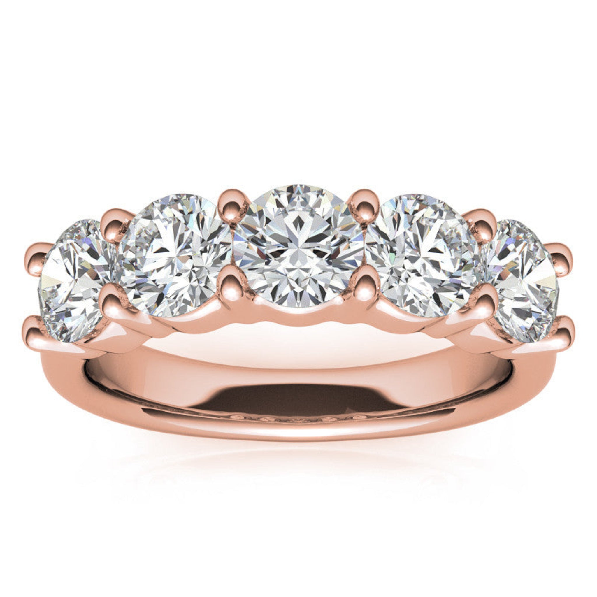 Rose Gold Silver Timeless Prong-Set Adjustable Round Eternity Ring For Woman