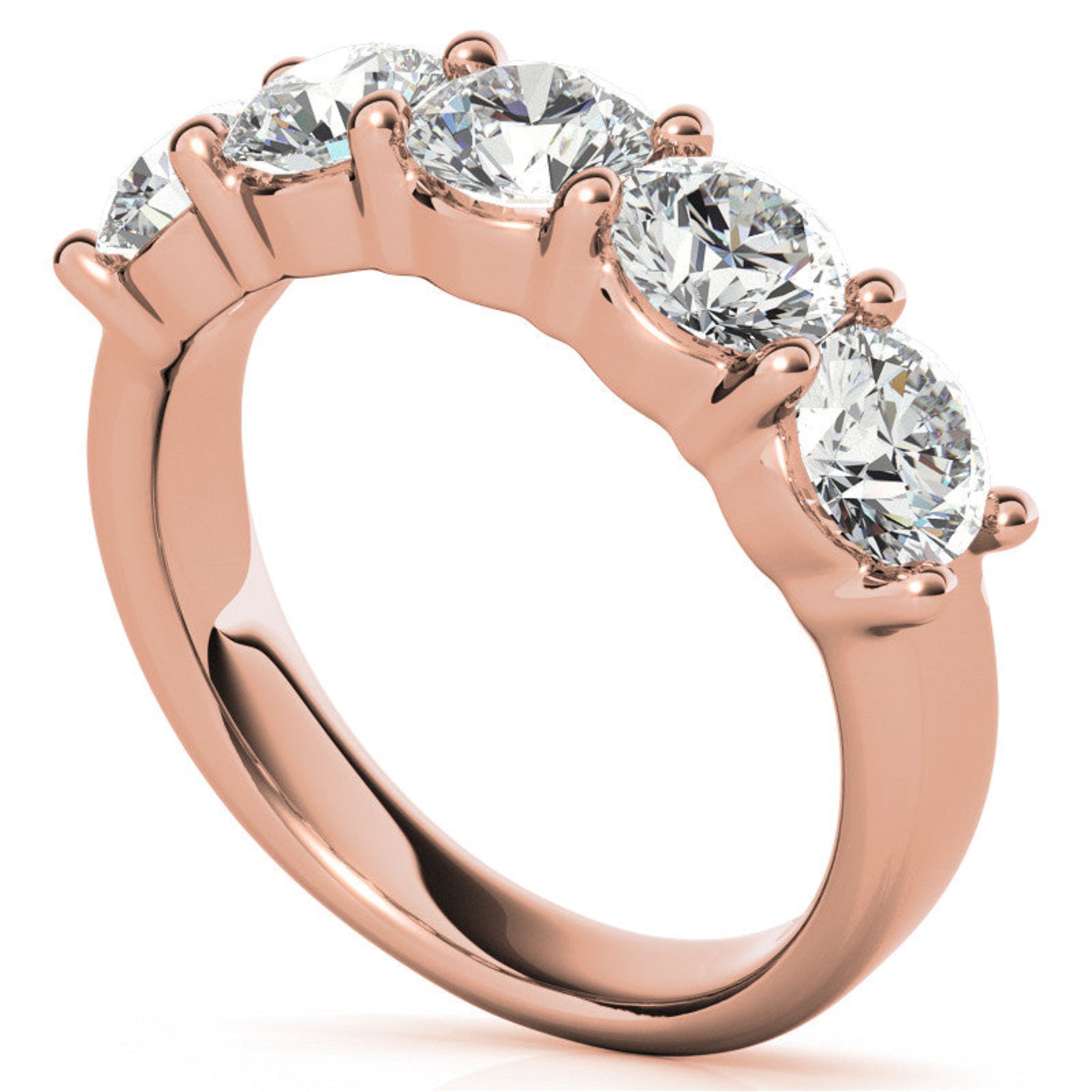 Rose Gold Silver Timeless Prong-Set Adjustable Round Eternity Ring For Woman