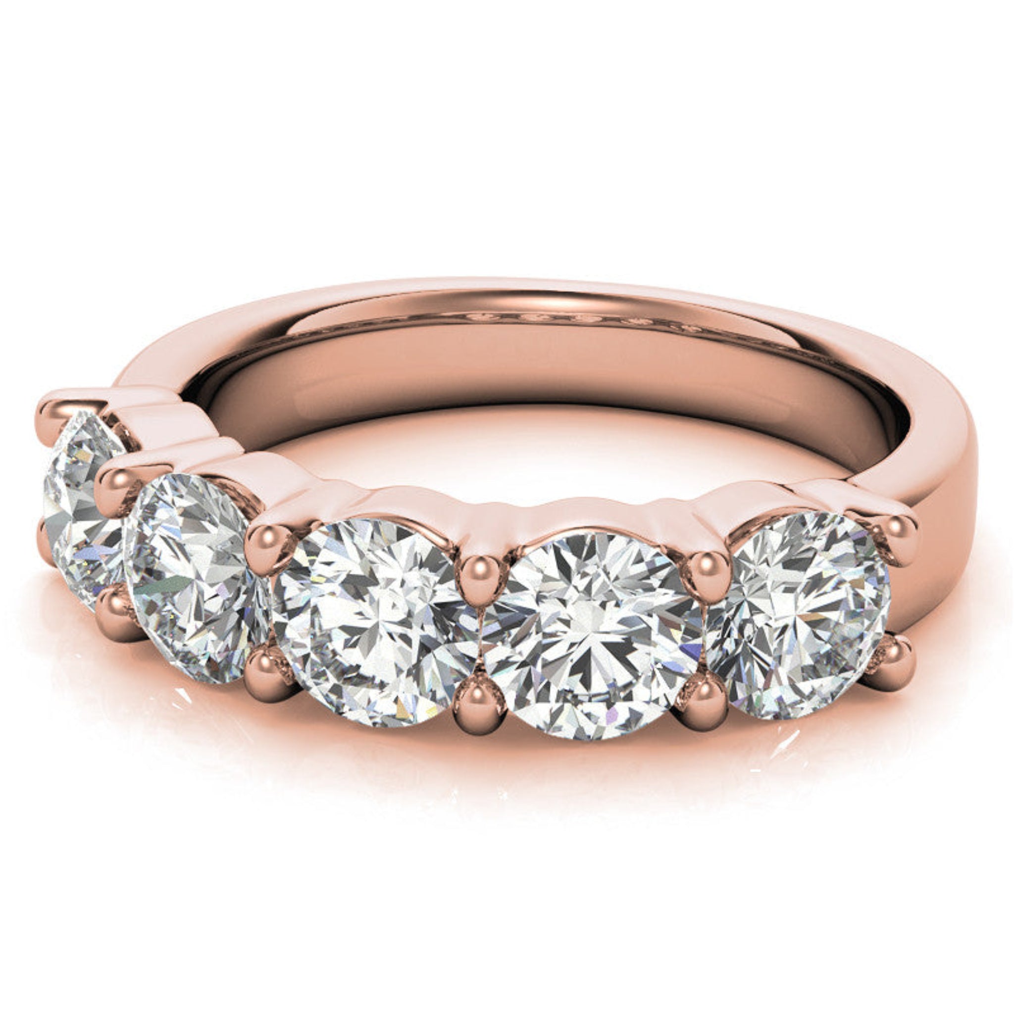 Rose Gold Silver Timeless Prong-Set Adjustable Round Eternity Ring For Woman