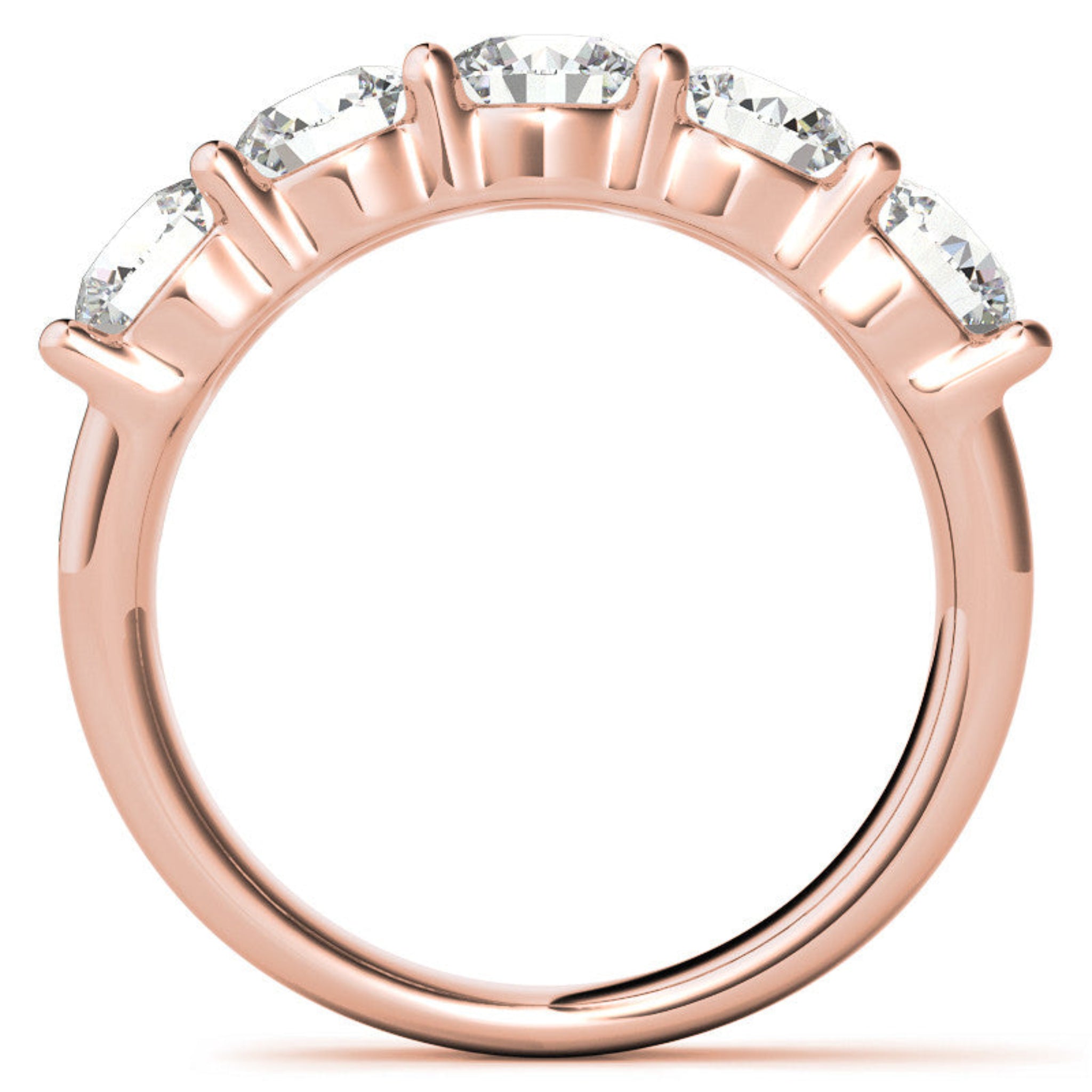 Rose Gold Silver Timeless Prong-Set Adjustable Round Eternity Ring For Woman