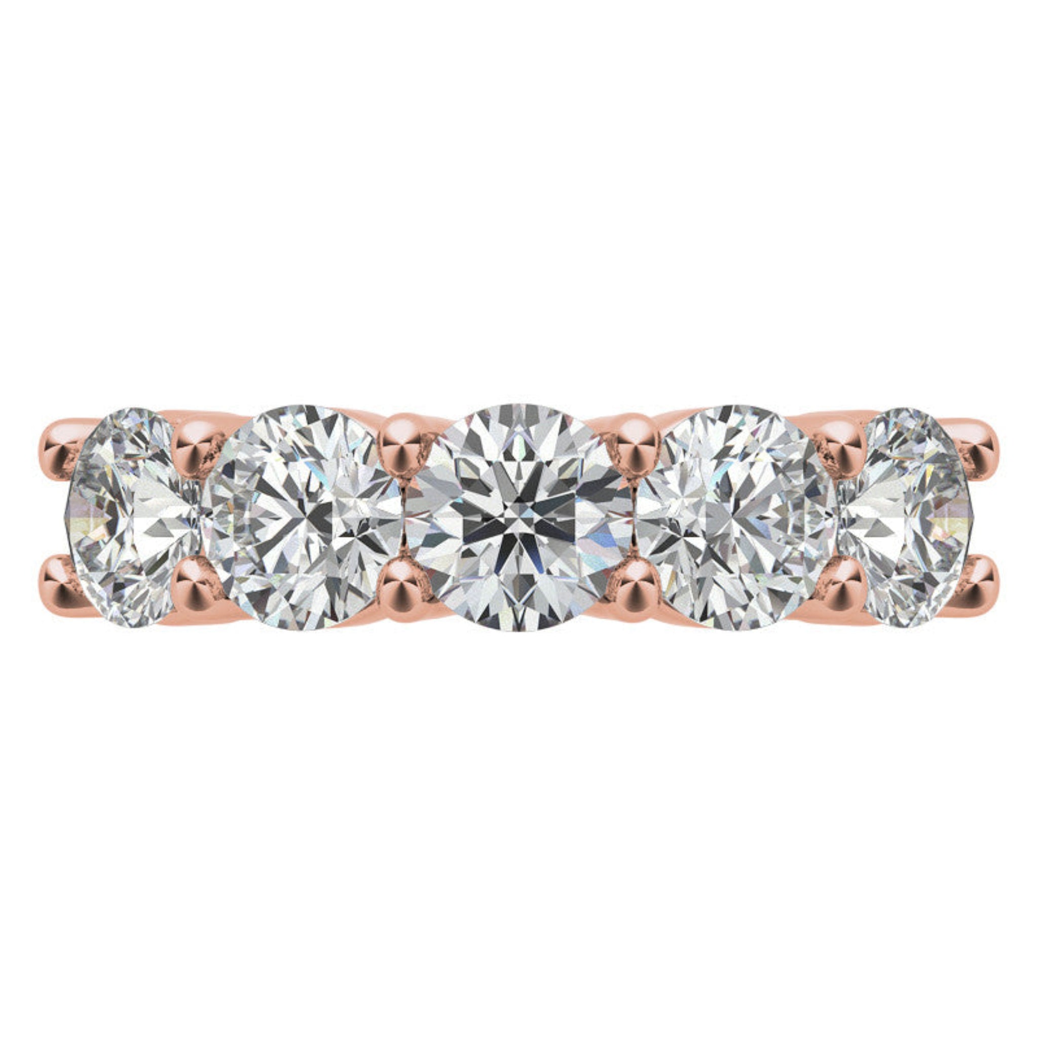 Rose Gold Silver Timeless Prong-Set Adjustable Round Eternity Ring For Woman