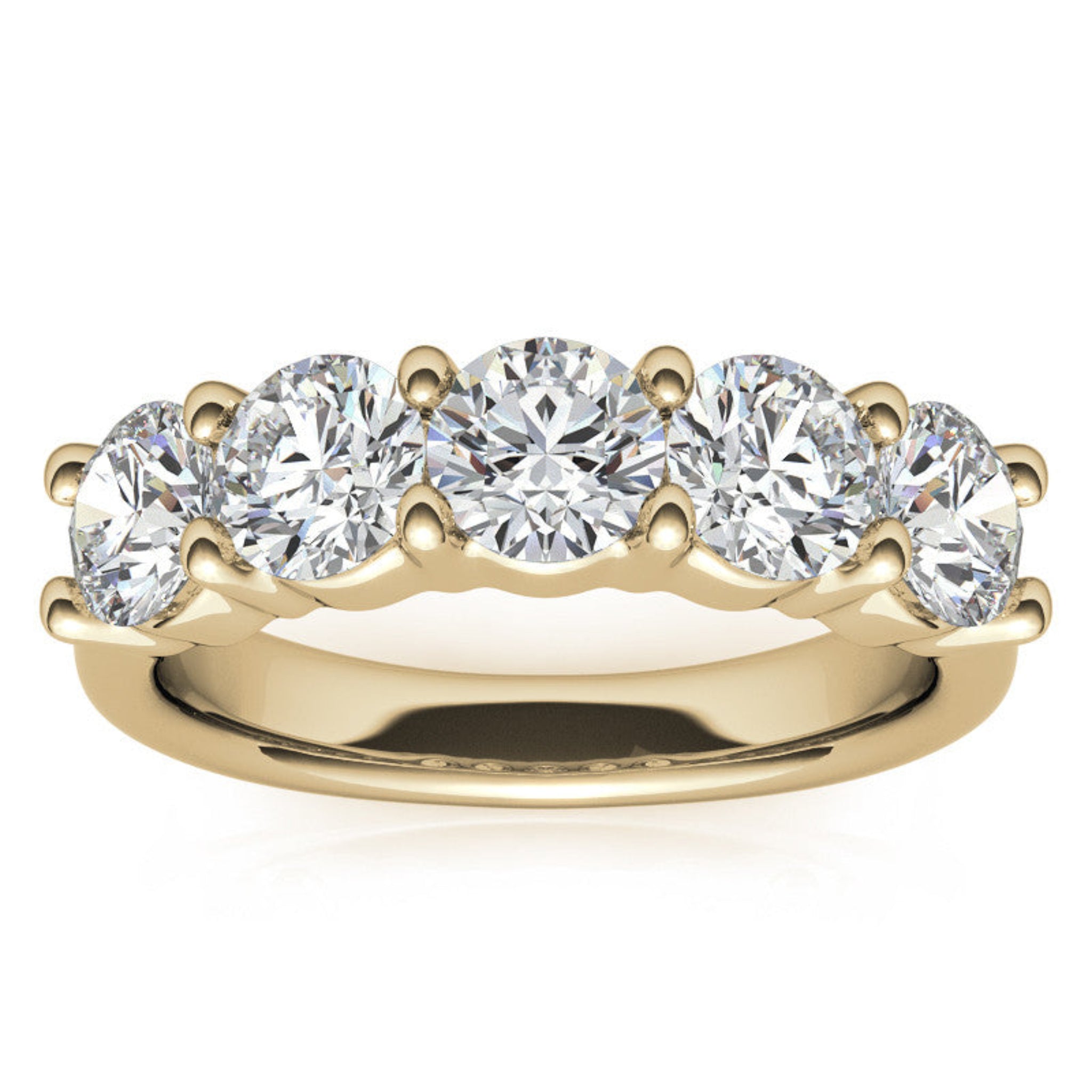 Yellow Gold Silver Brilliant Prong-Set Adjustable Round Eternity Ring For Woman