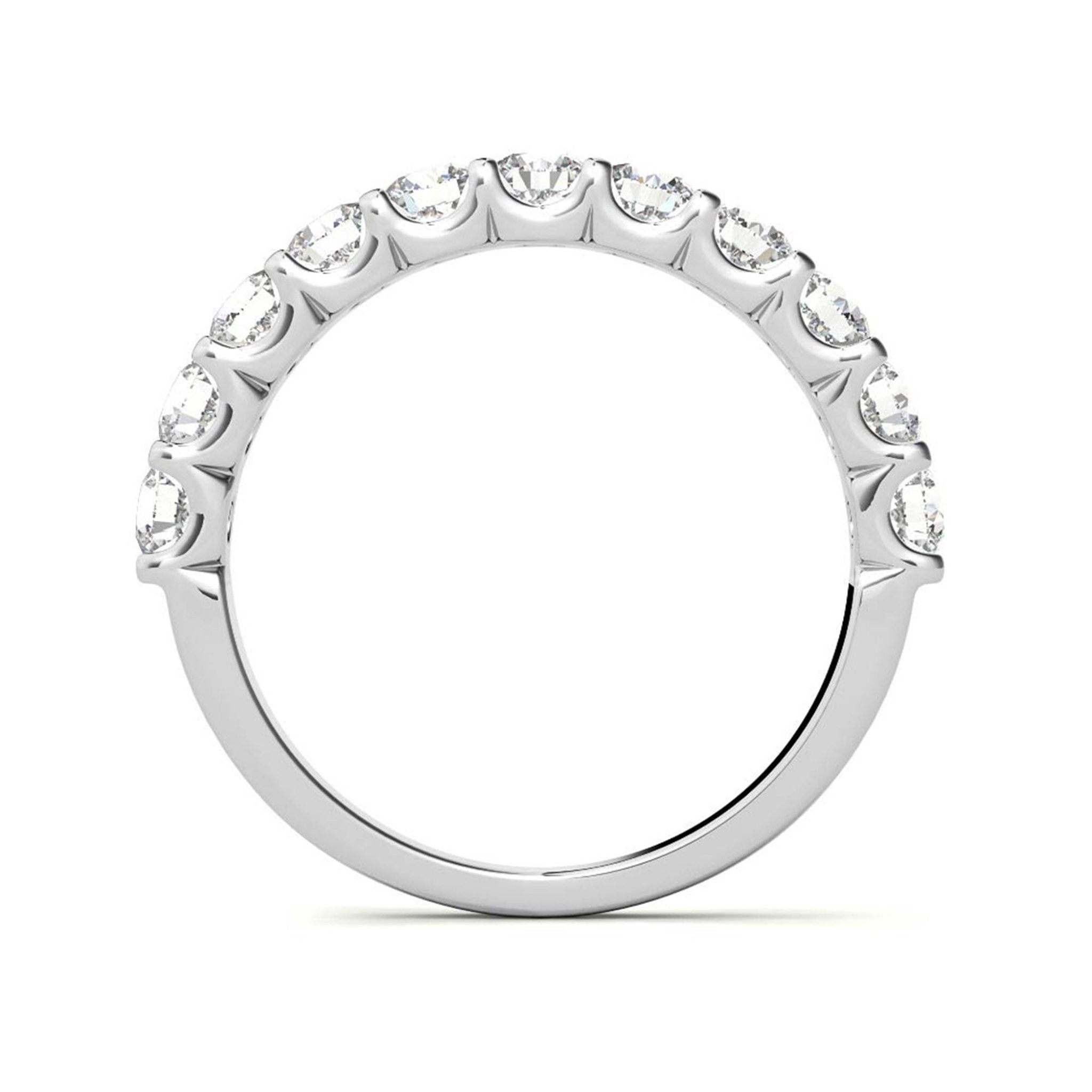 White Gold Silver Sparkling Adjustable Halfway Eternity Band For Woman