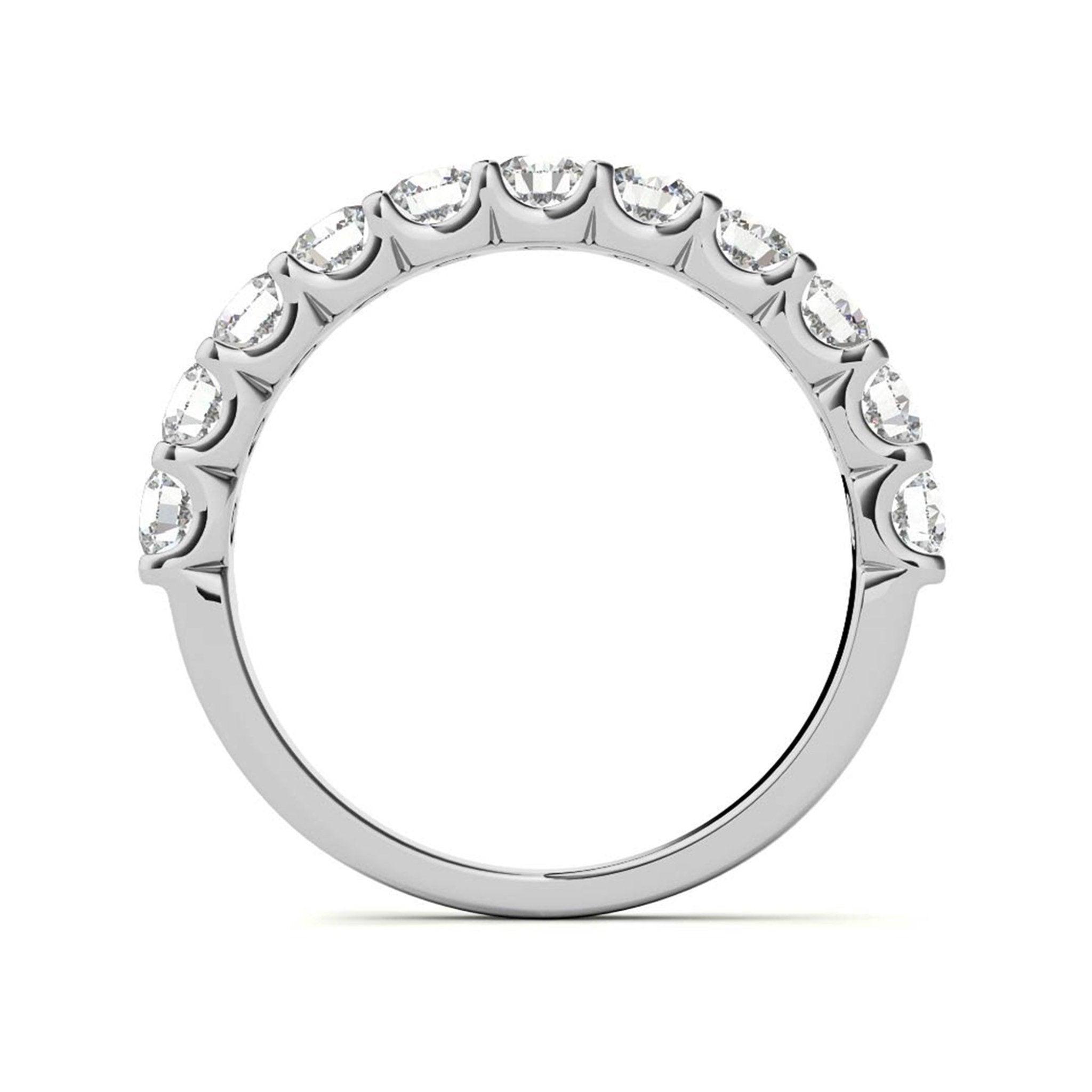 White Gold Silver Sparkling Adjustable Halfway Eternity Band For Woman