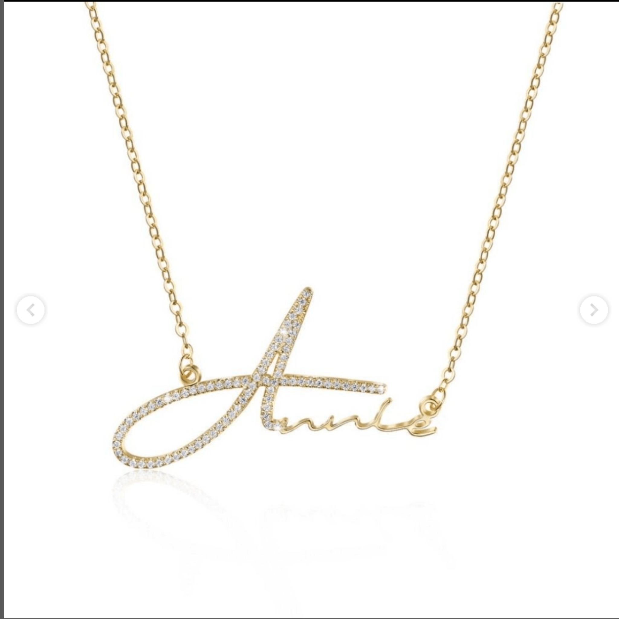 Sparkling Custom Name Adjustable Silver Yellow Gold Pendant For Women