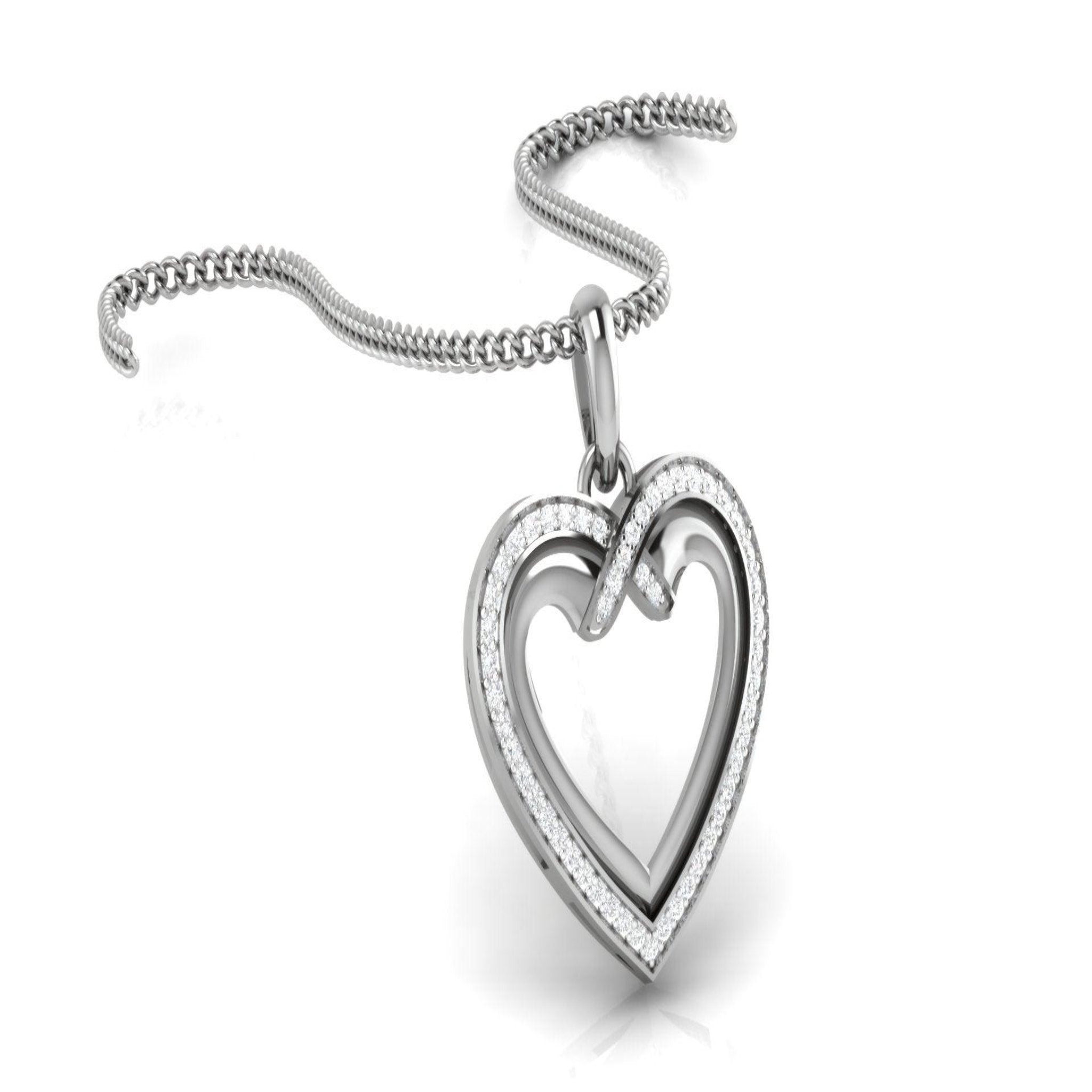 Silver Charming Adjustable Heart White Gold Pendant For Women