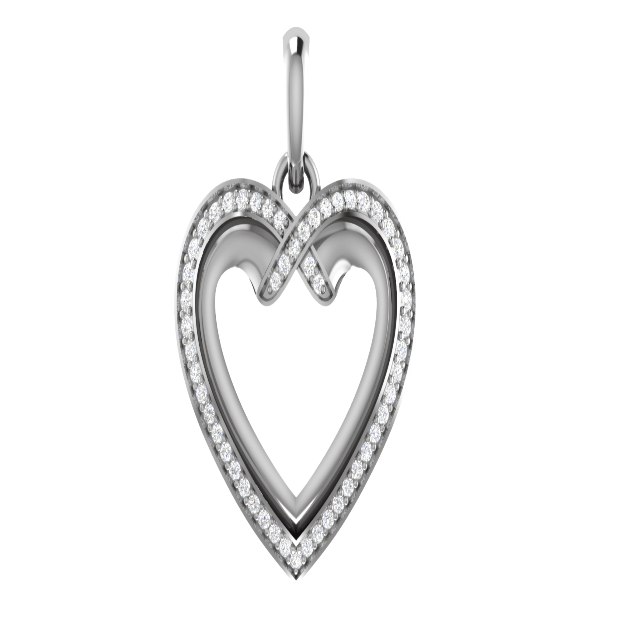 Silver Charming Adjustable Heart White Gold Pendant For Women