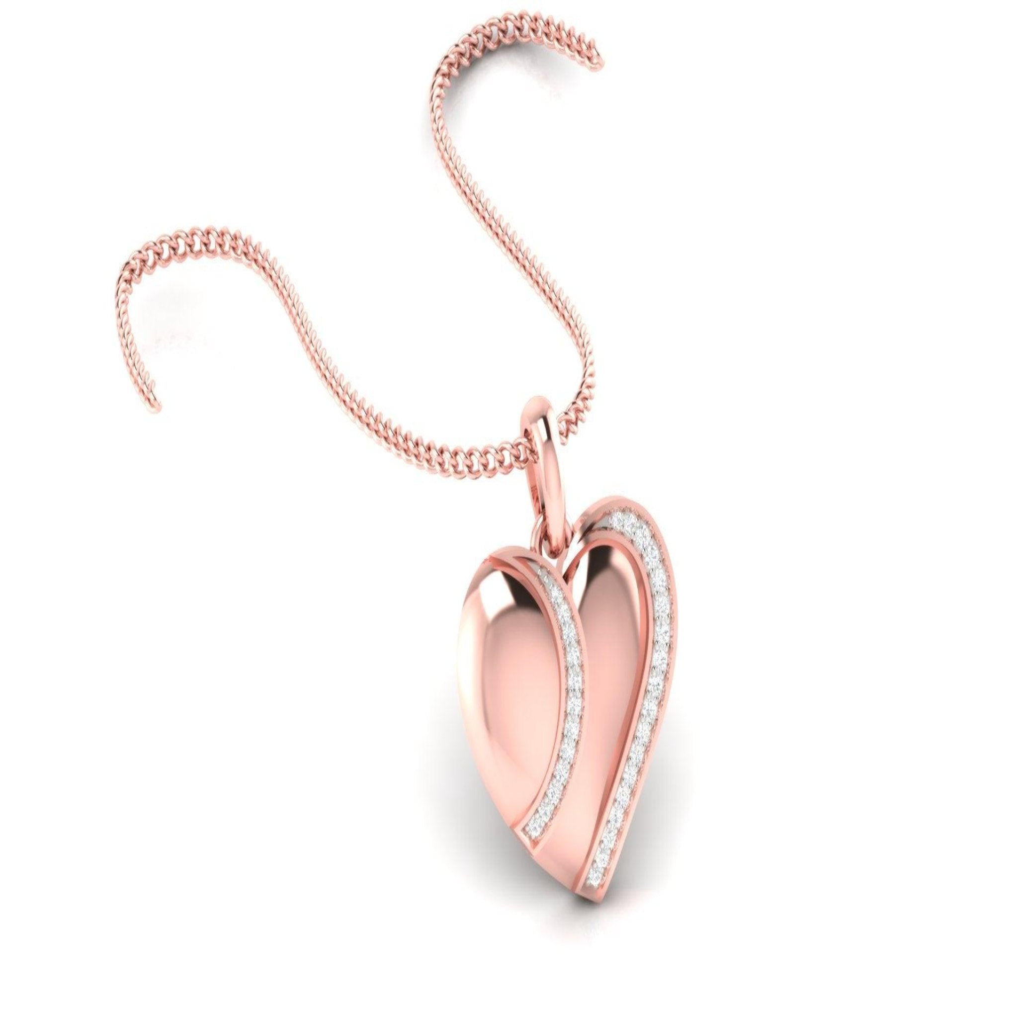 Silver Romantic Adjustable Heart Rose Gold Pendant For Women