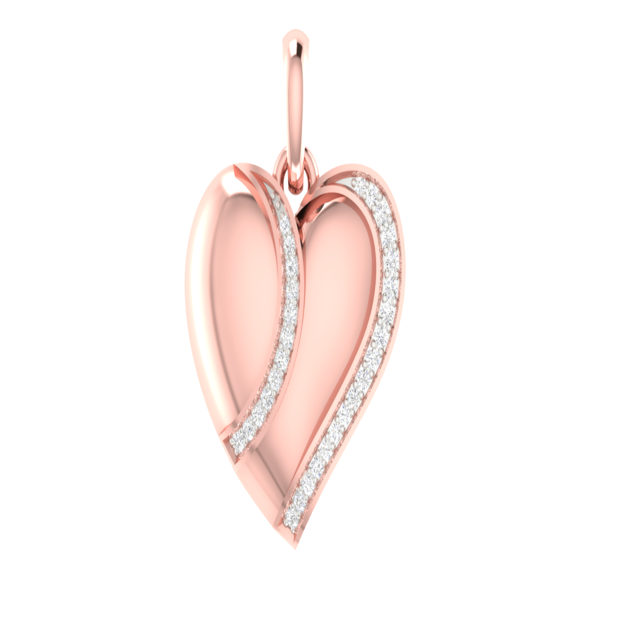 Silver Romantic Adjustable Heart Rose Gold Pendant For Women