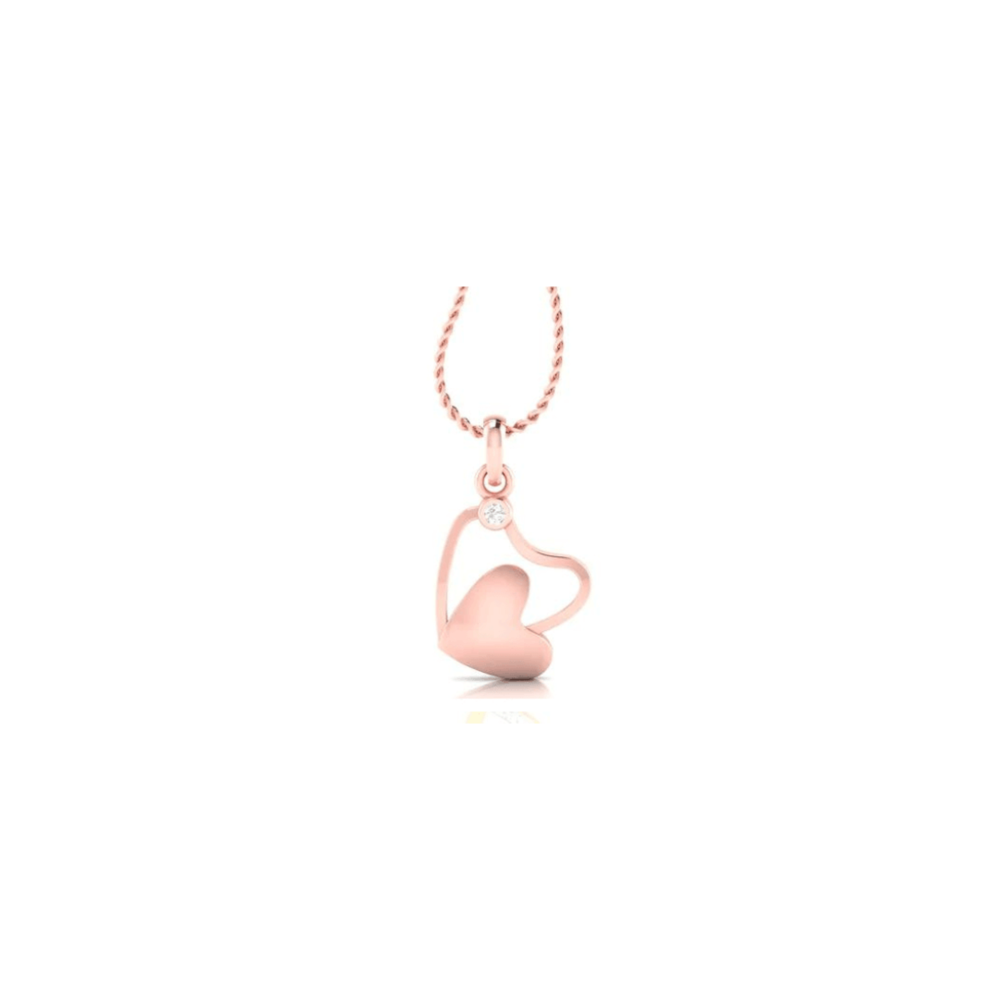 Silver Twisted Adjustable Heart Rose Gold Pendant For Women