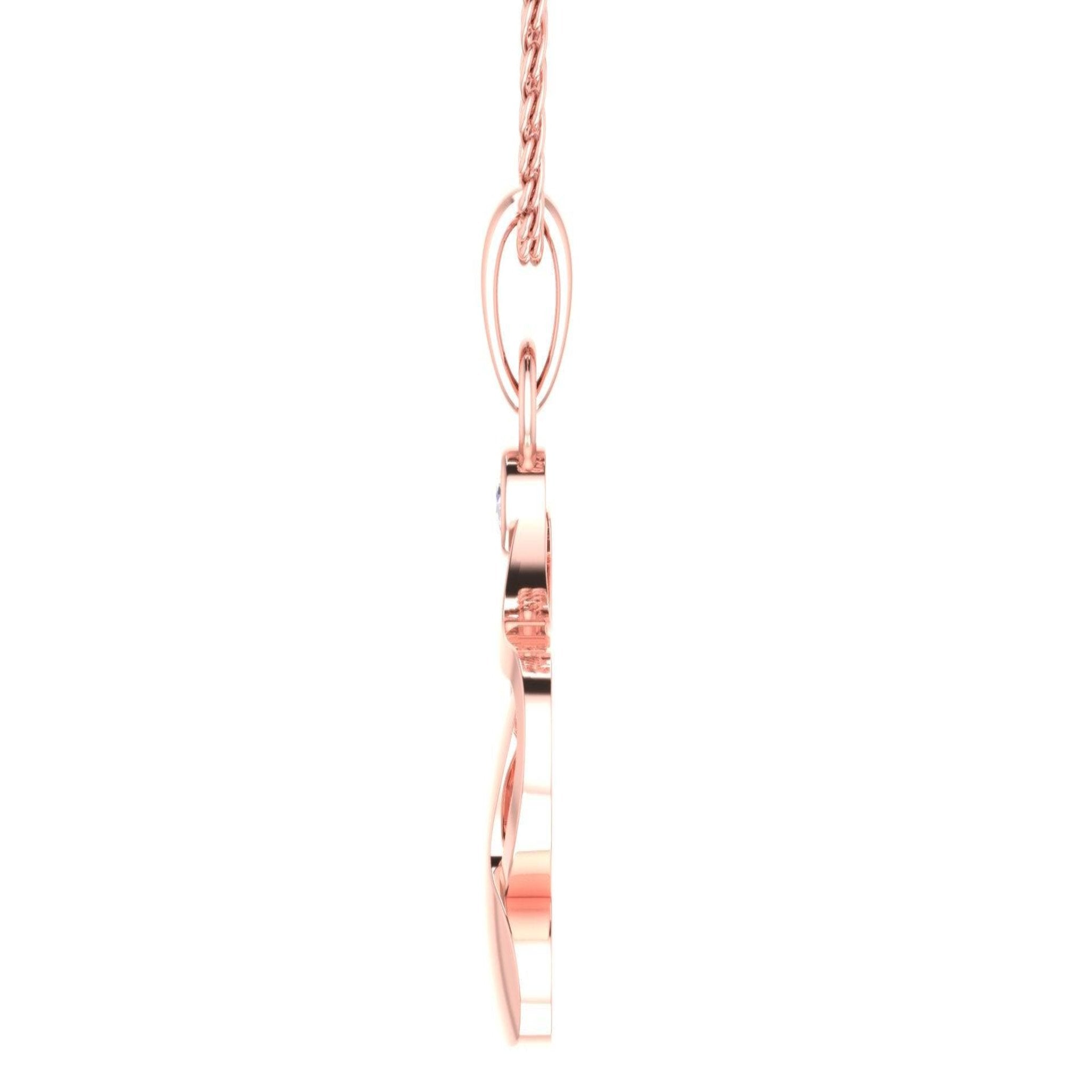 Silver Twisted Adjustable Heart Rose Gold Pendant For Women