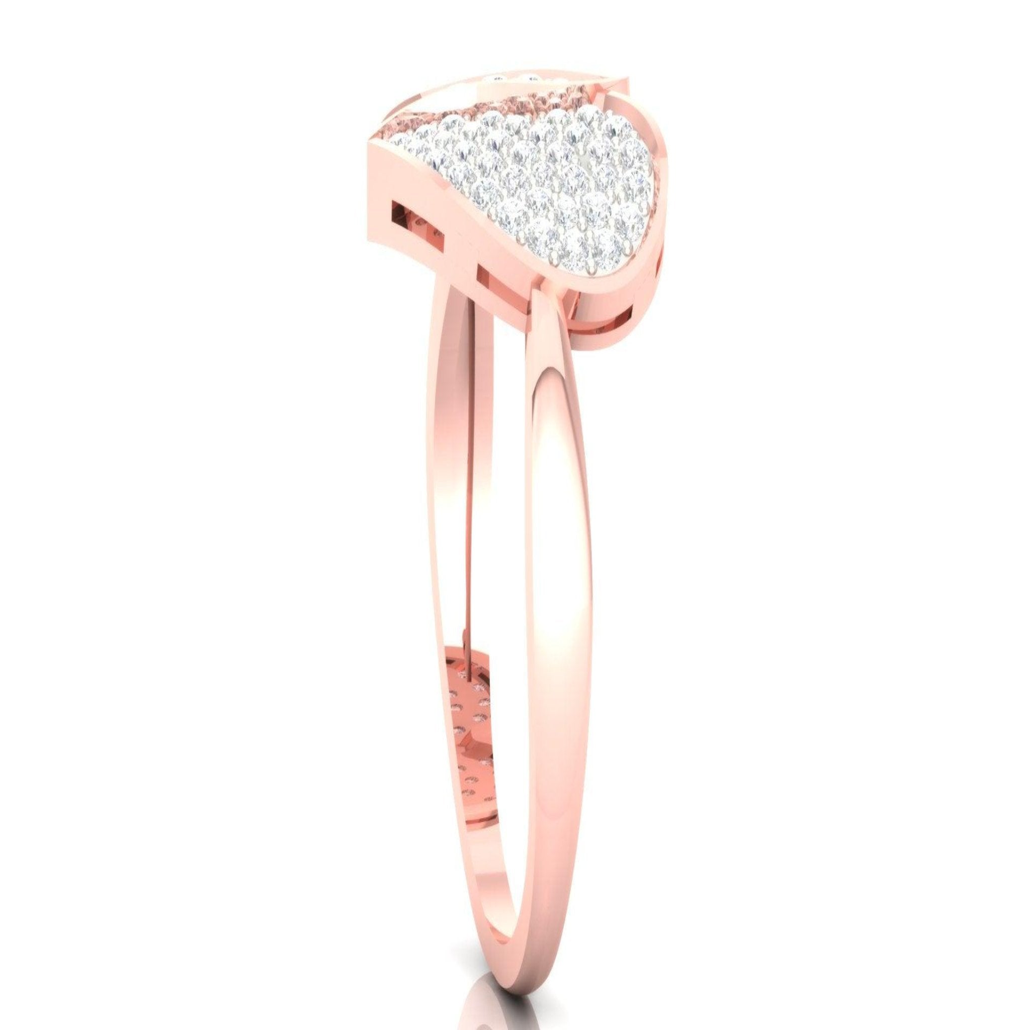 Heart-Inspired Rose Gold Silver Adjustable Elegant Ring For Women